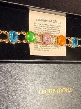Technibond Gold-Bonded 925 Multi-stone Bracelet